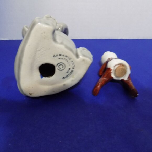 Vintage Ceramic Arts Studio Elephant Black Sultan Salt and Pepper Shakers A291 - Picture 4 of 4